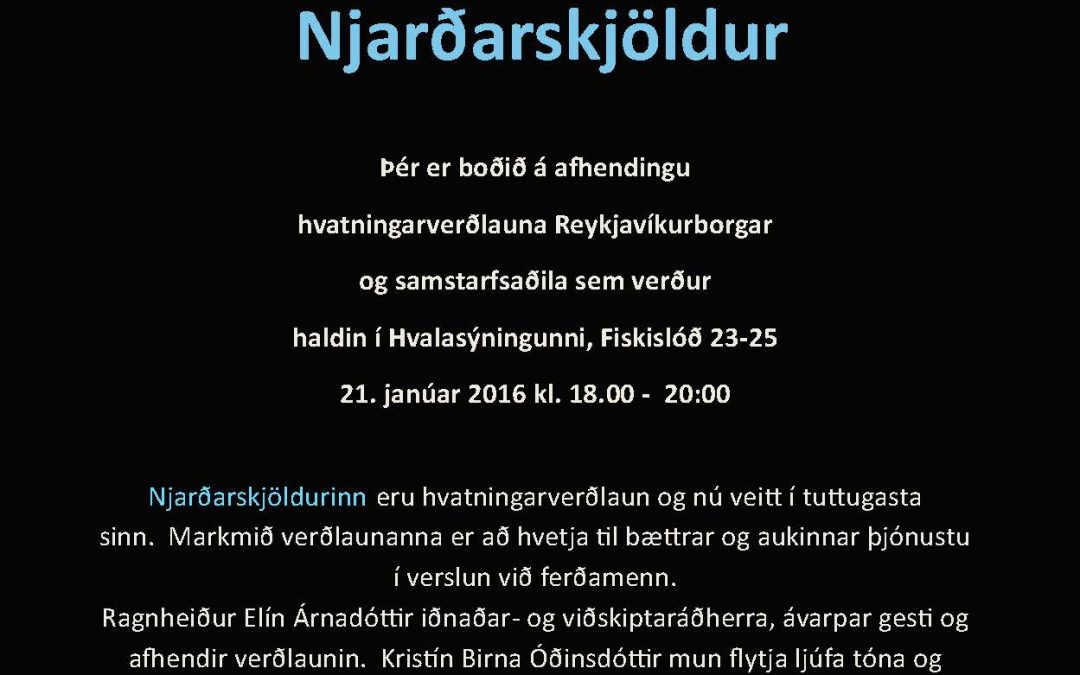 Njarðarskjöldur – afhending hvatningarverðlauna Reykjavíkurborgar og samstarfsaðila