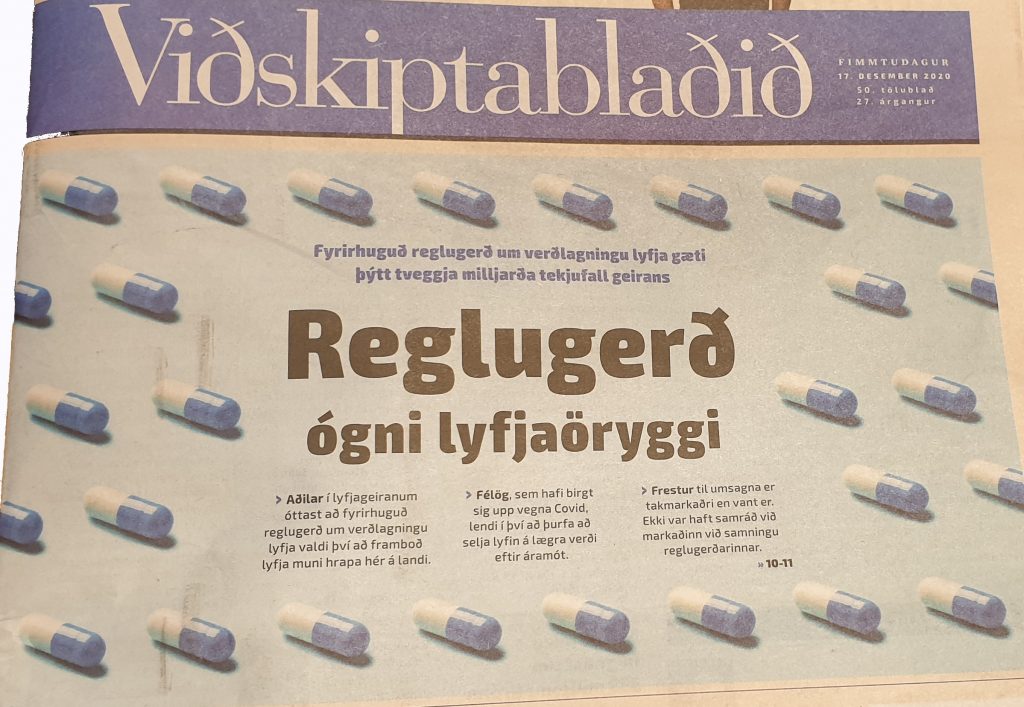 Viðskiptablaðið: Reglugerð ógni lyfjaöryggi