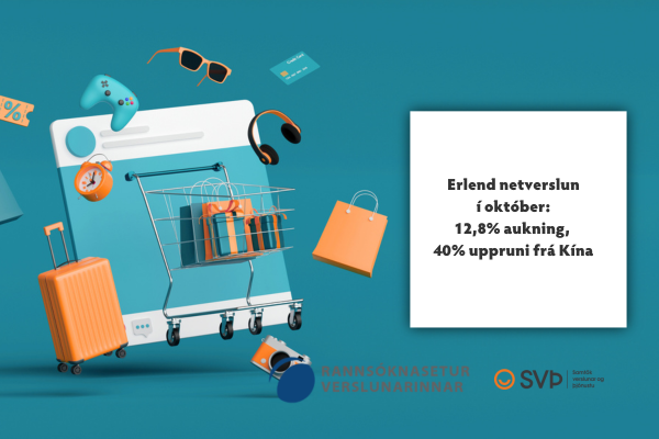 12,8% aukning á erlendri netverslun október 2025