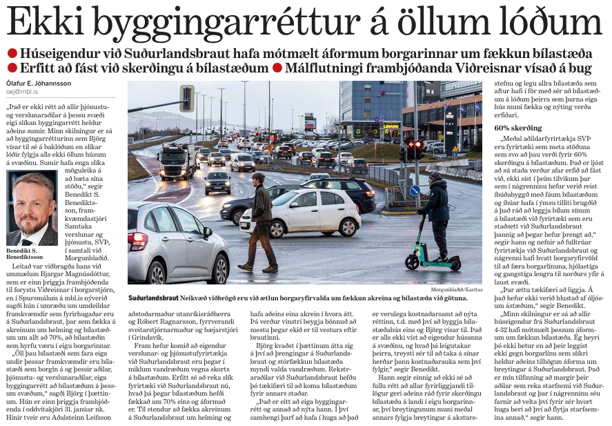 Skipulagsbreytingar geta skert aðgengi fyrirtækja