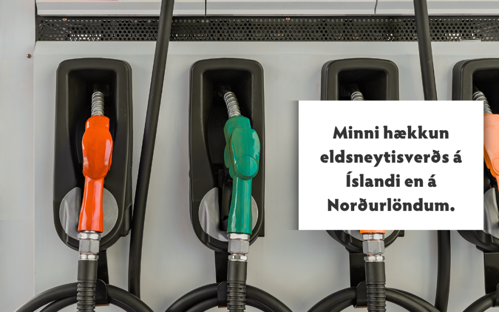 Minni hækkun eldsneytisverðs á Íslandi en á Norðurlöndum.